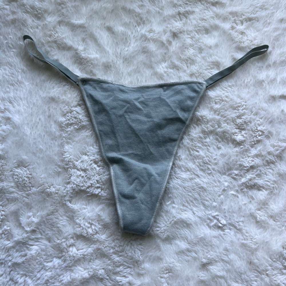 SKIMS Soft Lounge Micro Thong Sage Green Ribbed TH-THG-10323W Womens Medium NWOT